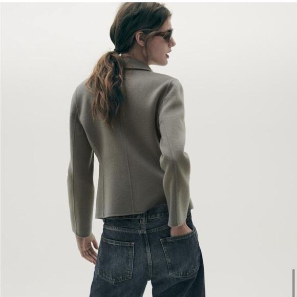 Zara Double Faced Fitted Blazer Size Medium - Picture 9 of 13